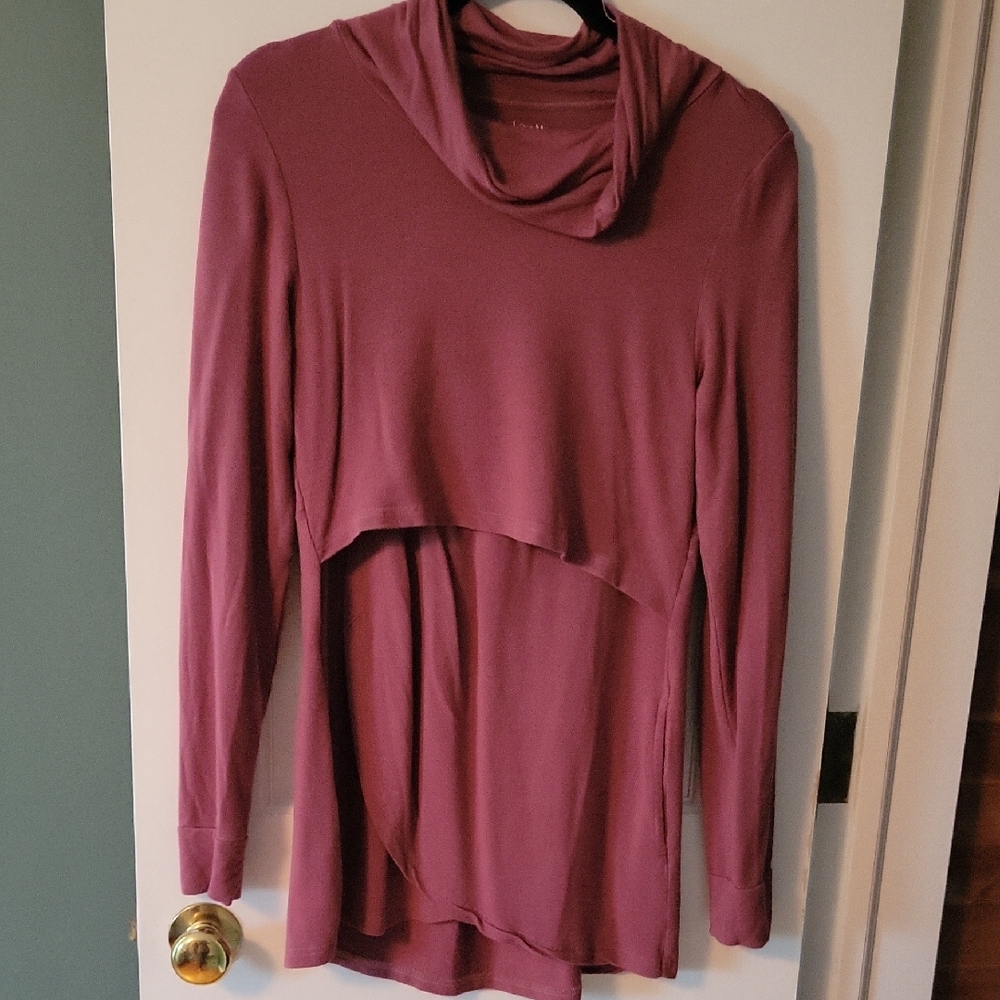 Latched Mama Dusty Rose Cowl Neck Petal Top